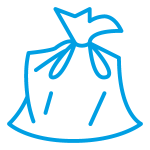 Icoon restafval vuilniszak blauw