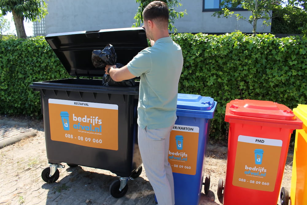 Bedrijfsafval rolcontainers in Amsterdam voor restafval