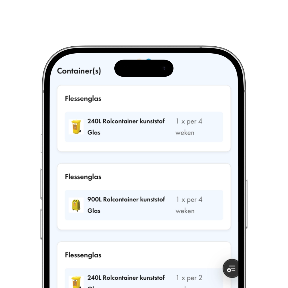 Een glascontainer gemakkelijk bestellen via MijnBedrijfsafval