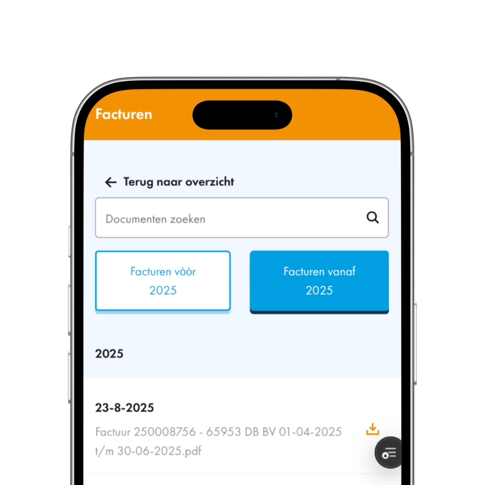 Voorbeeld afbeelding van facturen voor 2025 en vanaf 2025 in MijnBedrijfsafval