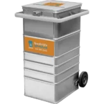 Productfoto Archiefvernietiging container aluminium 240 liter